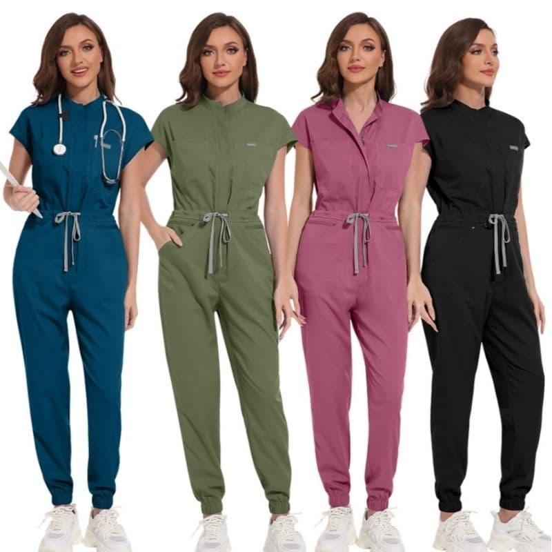 Macacão Terno Multifuncional com Bolso e Gola de Alta Qualidade para Sala de Operação Hospitalar Uniforme Trabalho Mesmo