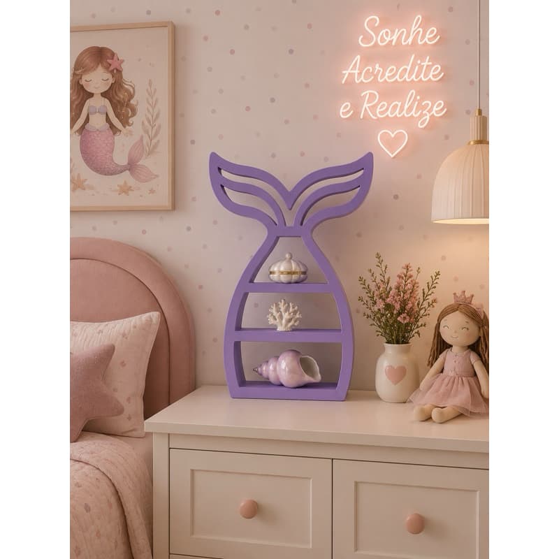 Prateleira decorativa Sereia infantil