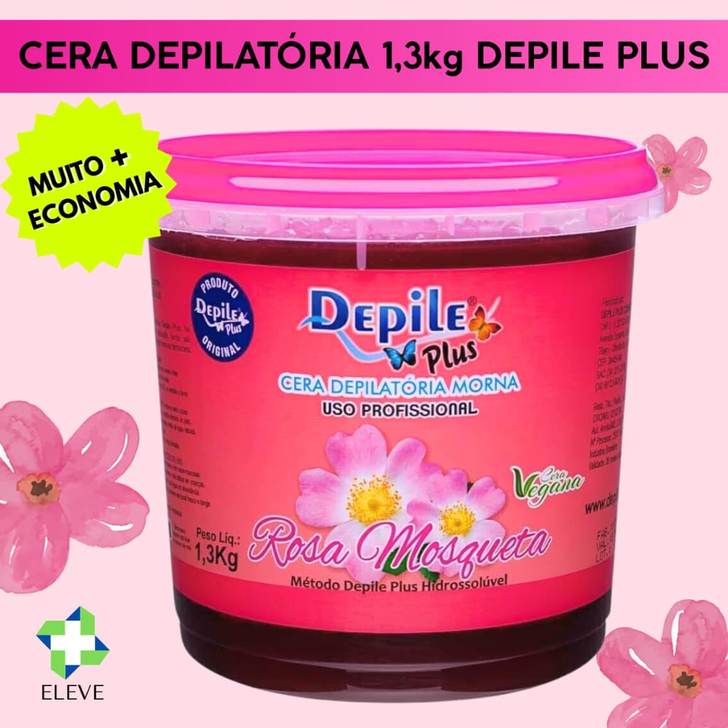 Cera Depilatória 1,3kg Depile Plus Profissional Kit Depilação Hidrossolúvel