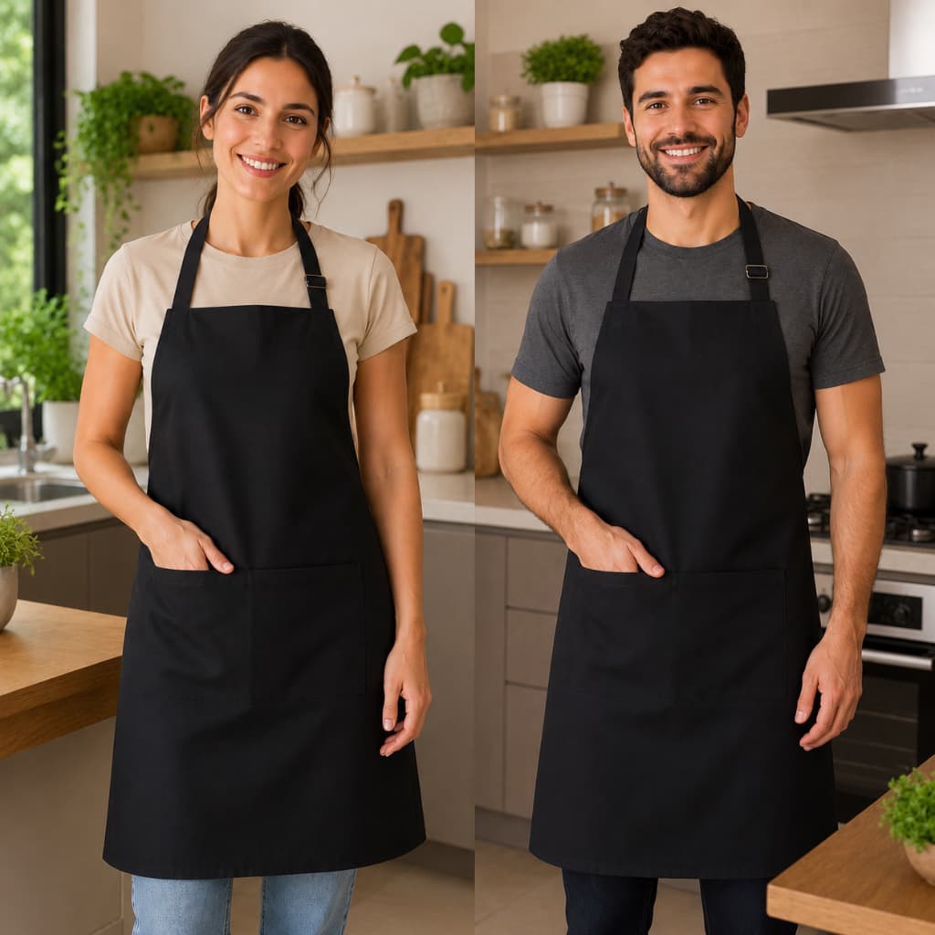Kit 2 Avental Com Bolso Cozinha Unissex Masculino Feminino Tecido Oxford Uniforme Restaurante Bar