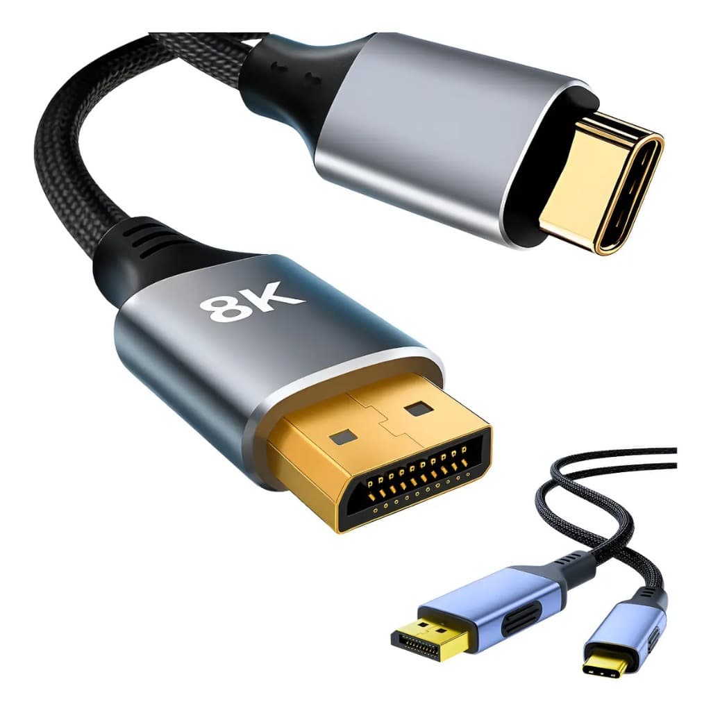 Cabo Para Macbook Thunderbolt 3 Usb-C Para DisplayPort 8k 60hz e 4k 144hz