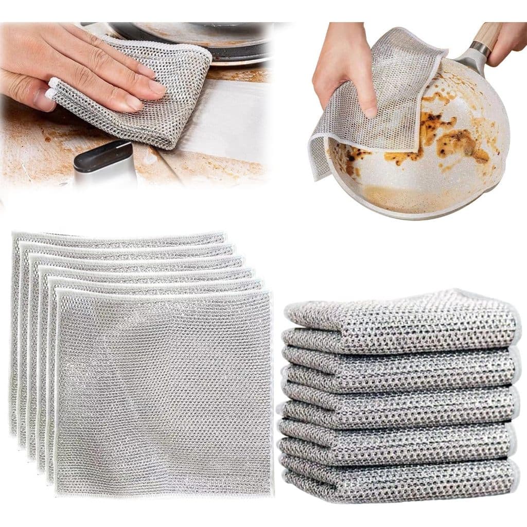 Kit 10 Pano De Aço Limpeza Arame Metálico Para Lavar Louça Multiuso Cozinha Fibra Arear Panela Inox