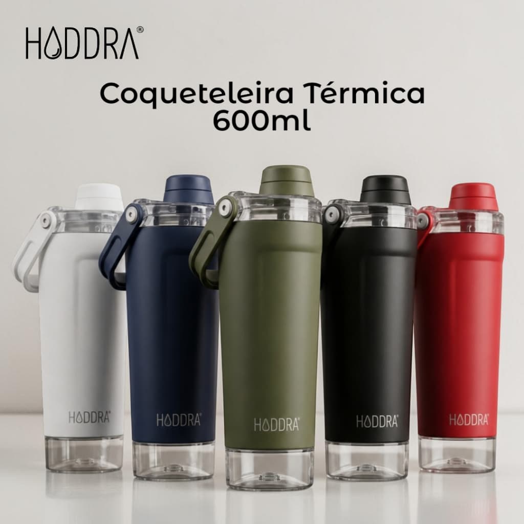Coqueteleira Garrafa Térmica 600ml Com Misturador Inox Academia Shake
