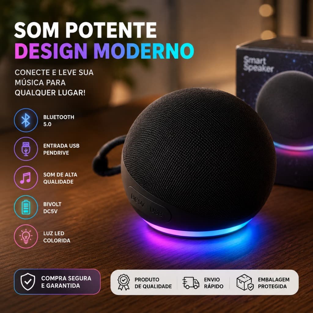 Caixa de Som alaxe portatil super bass compativel conectar mais de um som Cor preta completa