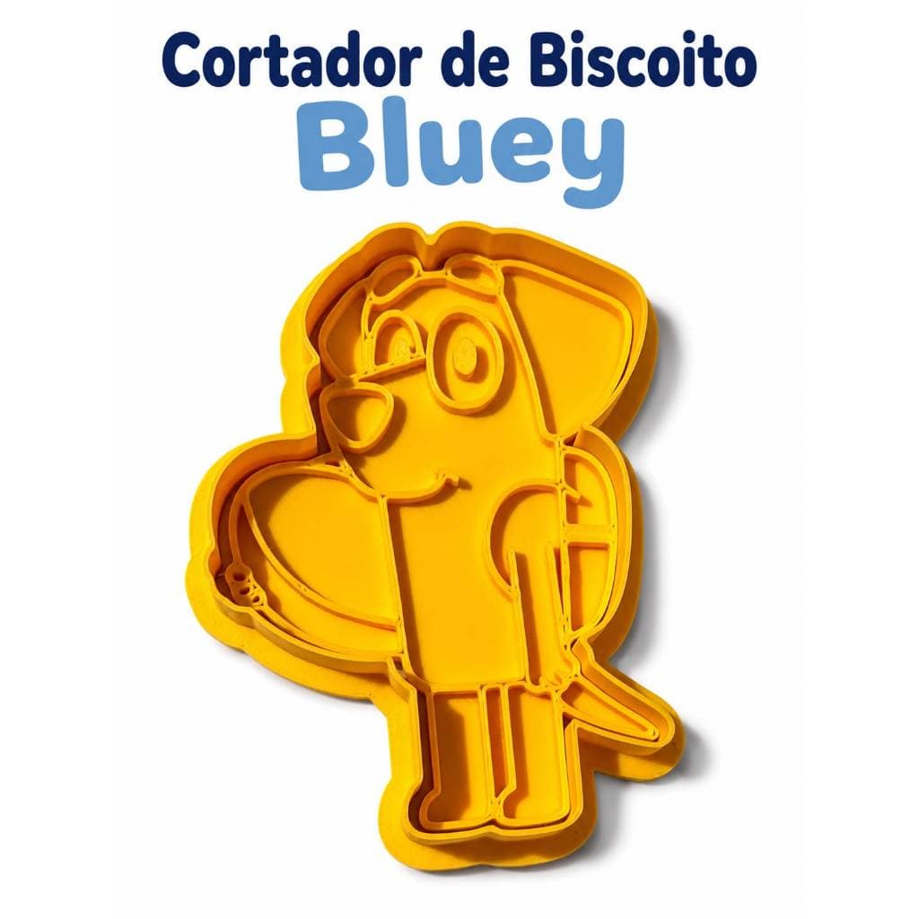 Kit 5 Cortadores de Biscoito Bluey | Cortadores para Massa, Pasta Americana e Biscuit