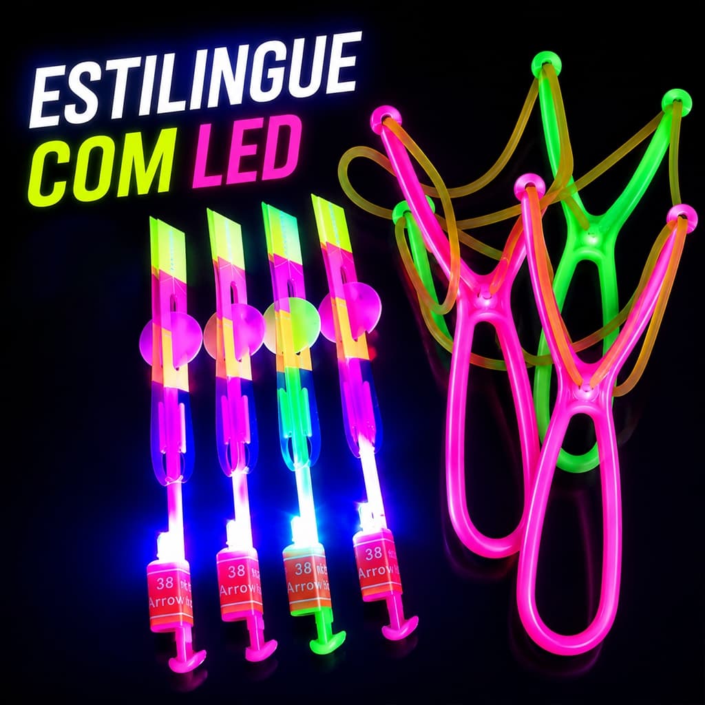 Kit 5/10 E 15 e 20 Avatar Voador De Led Com Estilingue Foguete Helicóptero Brinquedo