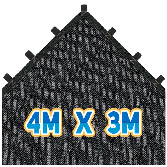 Tela Sombreamento 80% Preto 4x3 Acabamento Bainha Alças Toldo Sombrite Tenda Shade Solar Capa Sombra Garagem Carro