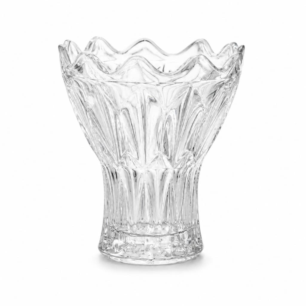 Vaso de Vidro 365ml Cristal Decorativo 15cm Mesa Posta Flores Elegante Luxo Decoração