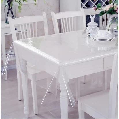 Toalha De Mesa Plástico Transparente Impermeável 4/6/8 cadeiras de mesa Metro retangular
