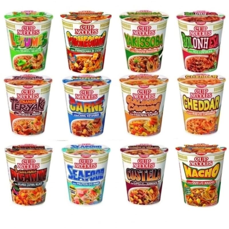KIT 10 CUPNOODLES SABORES VARIADOS MIOJO, MACARRÃO INSTANTÂNEO
