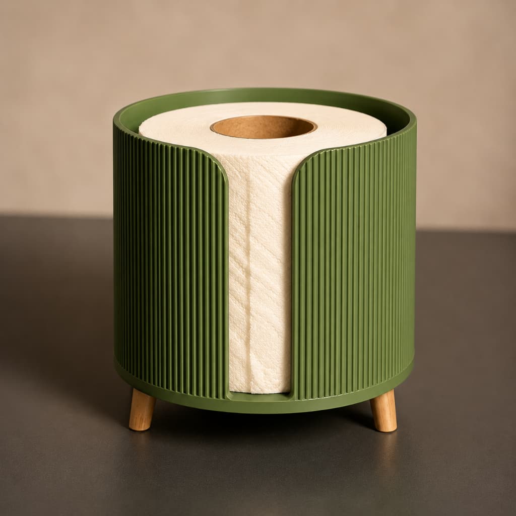 Porta Papel Higiênico de Bancada Japandi para Banheiro e Lavabo