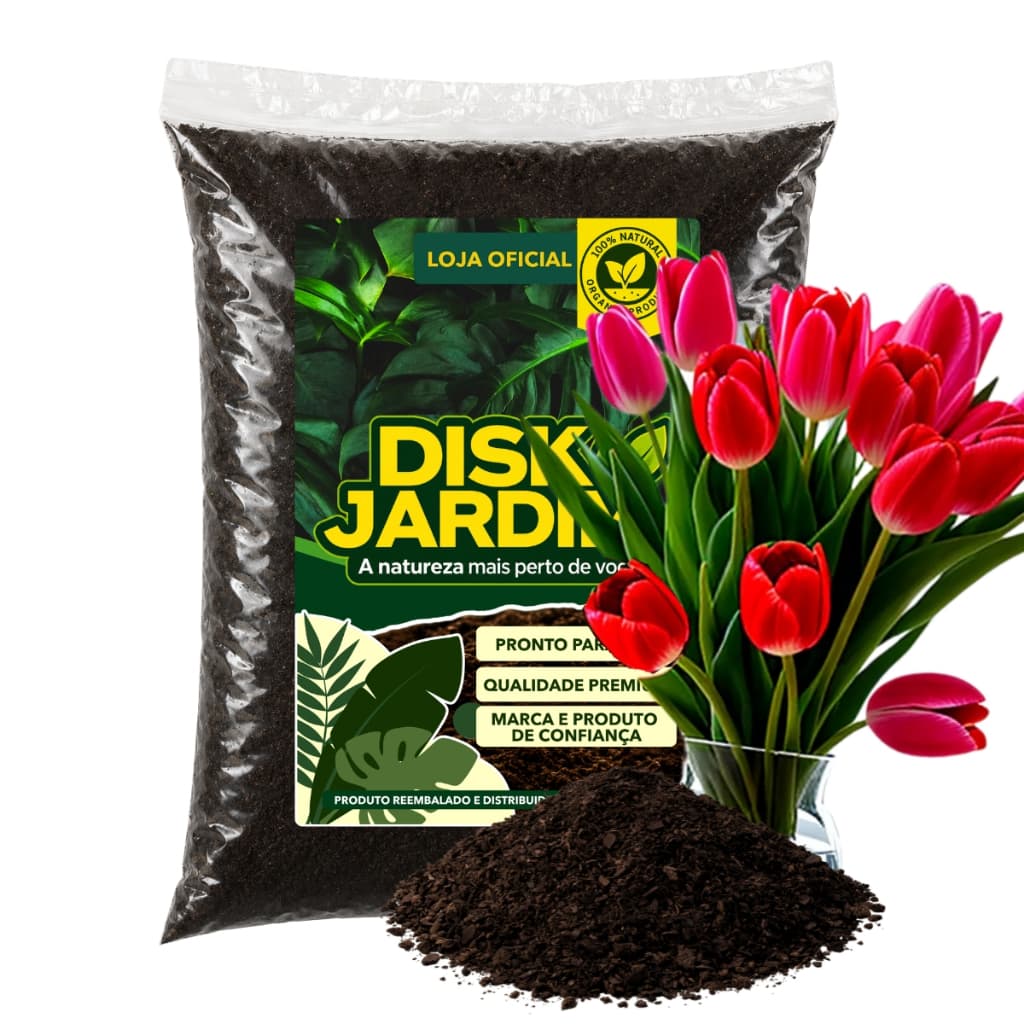 Terra Vegetal Adubada para Tulipas Pronto Para Uso Jardim 2kg/5kg/10kg/20kg