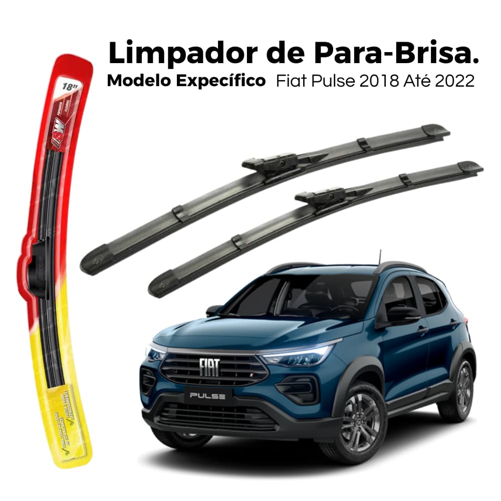 Jogo de Palhetas Limpador Para-brisa Dianteiro do Fiat Pulse 2021 2022 2023 2024 2025