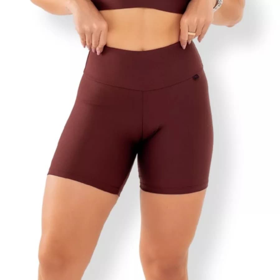 Short Fitness Feminino Não Transparente Cós Alto Academia Crossfit