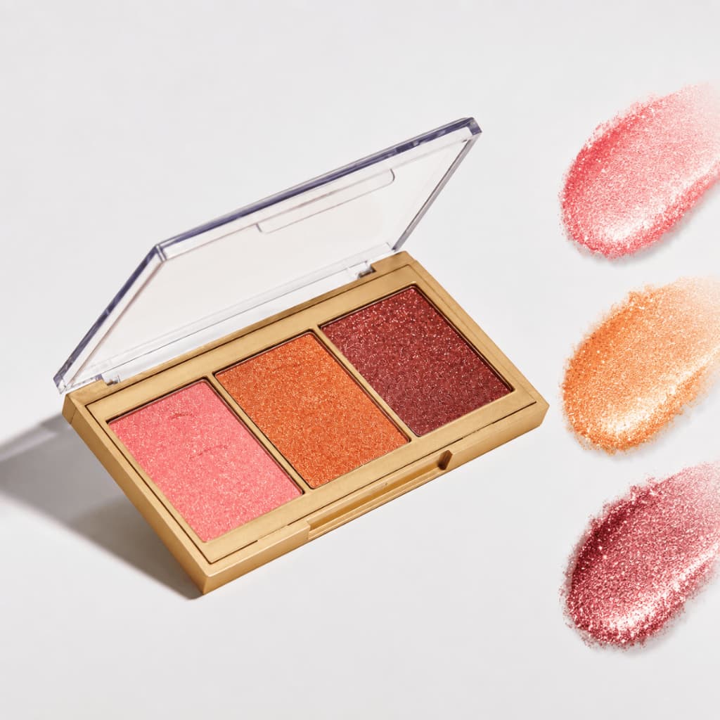 Paleta Trio Blush Iluminador Blushes Celebration LP Beauty Alta Pigmentação