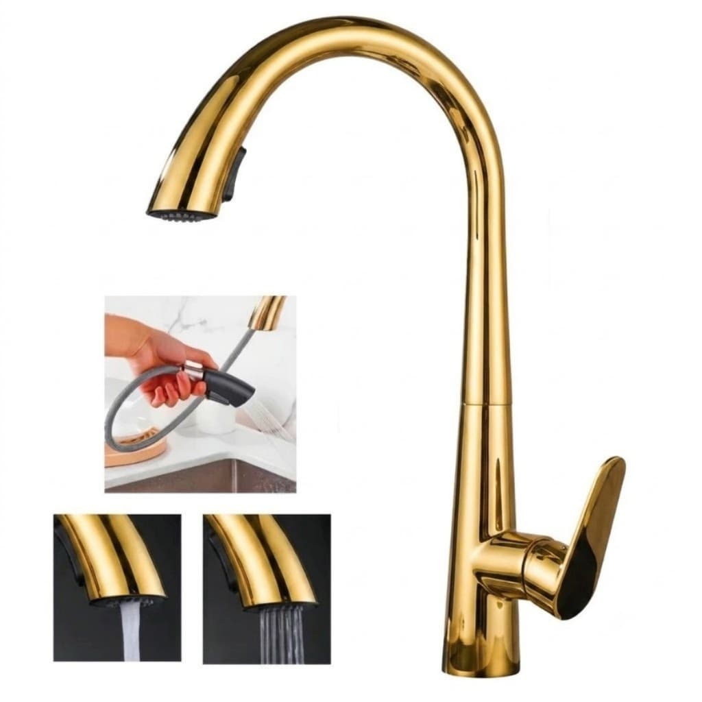 Torneira Cozinha Goumert Monocomando Extensível 360 com 2 Modos de Saída Água Quente e Fria