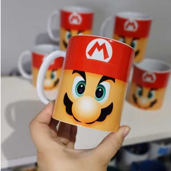 Caneca Mario Bros  - Porcelana, 325ml - Para Presente.