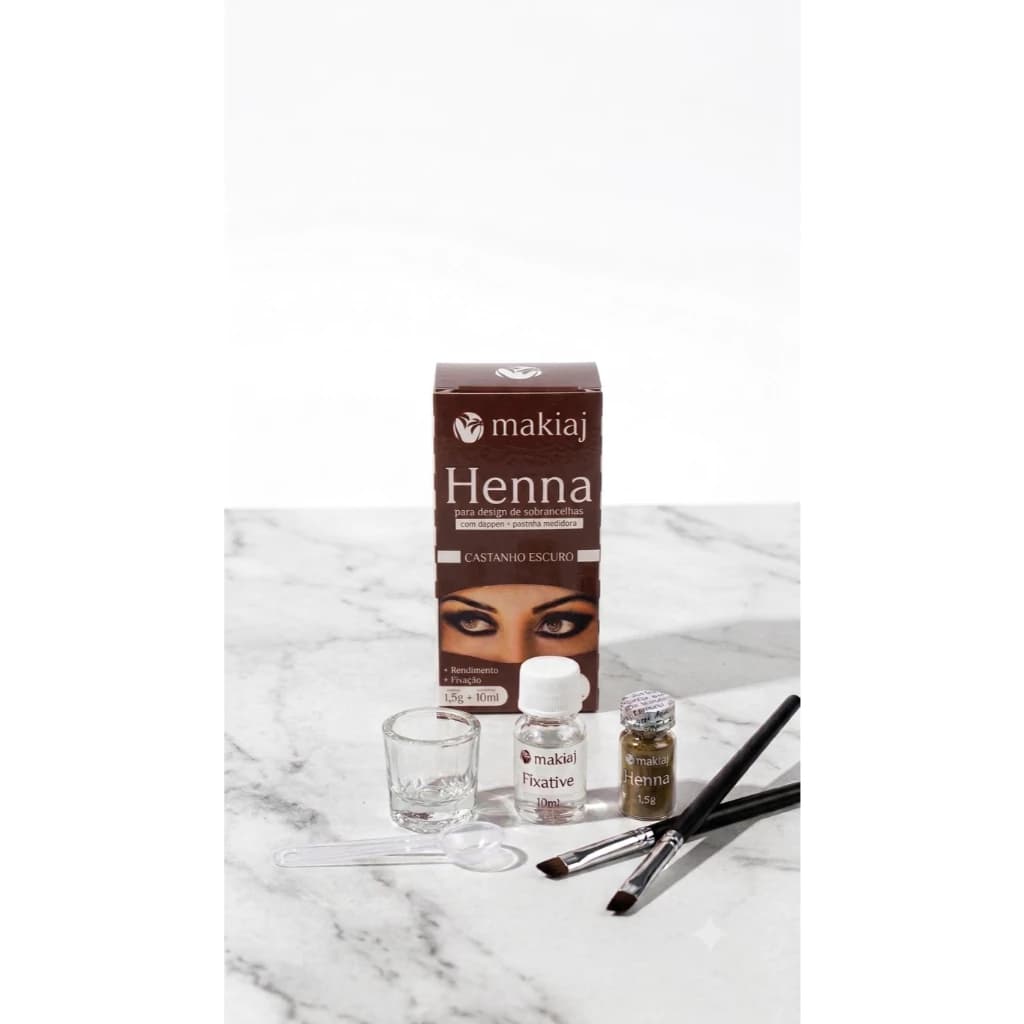 Henna para Sobrancelhas Profissional Kit Completo Fixador Dappen Design Sobrancelha Preenchimento