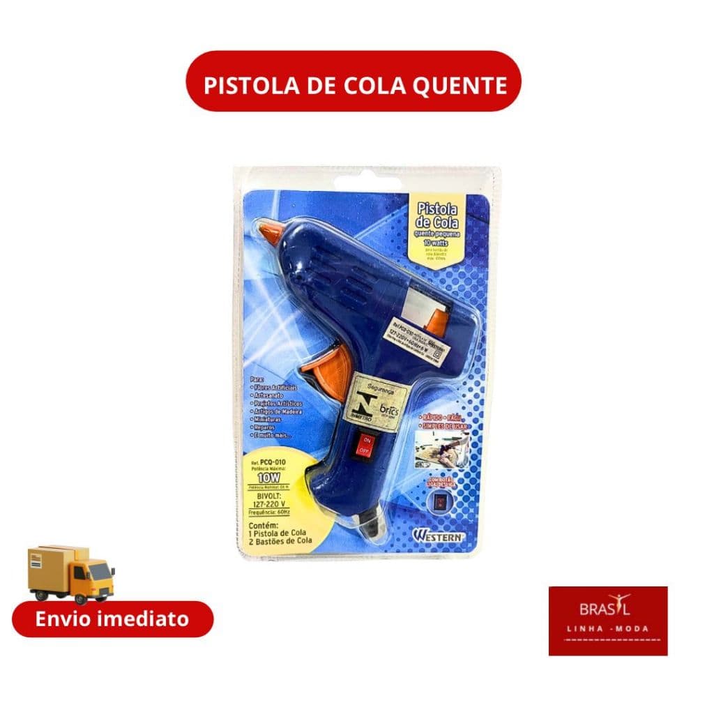 Pistola De Cola Quente Pequena Bivolt 10w Para Artesanato Azul 127 a 220 bivolt