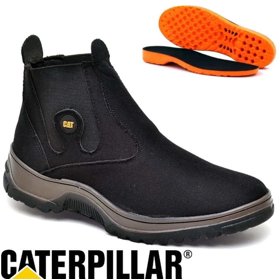 Botina Texana Masculina Bota Caterpillar Original Com Palmilha Ortopédica