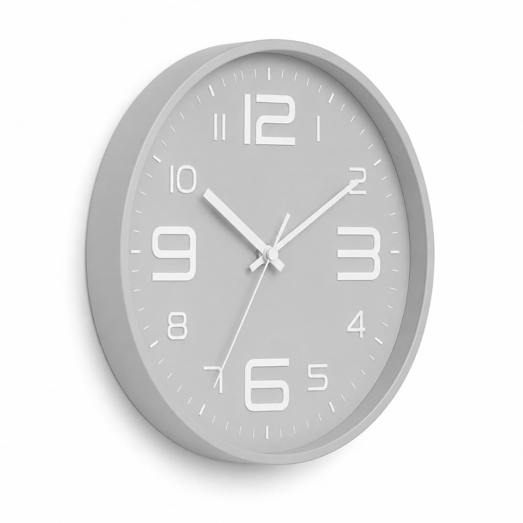 Relógio Parede Decorativo Grande 30cm Cor Cinza Moderno Silencioso Presente P/ Casas Sala Envio Full