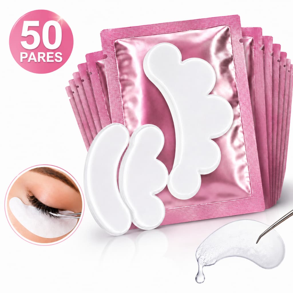 50 Pares de Pads para Alongamento de Cílios Proteção dos Olhos