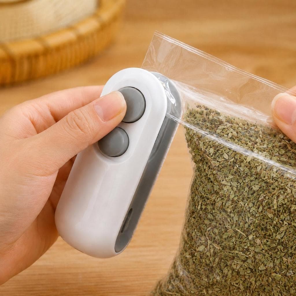 Mini Selador Portátil De Saco 2 Em 1 Magnético De Calor Recarregável Alimentos Saco Plastico Cozinha