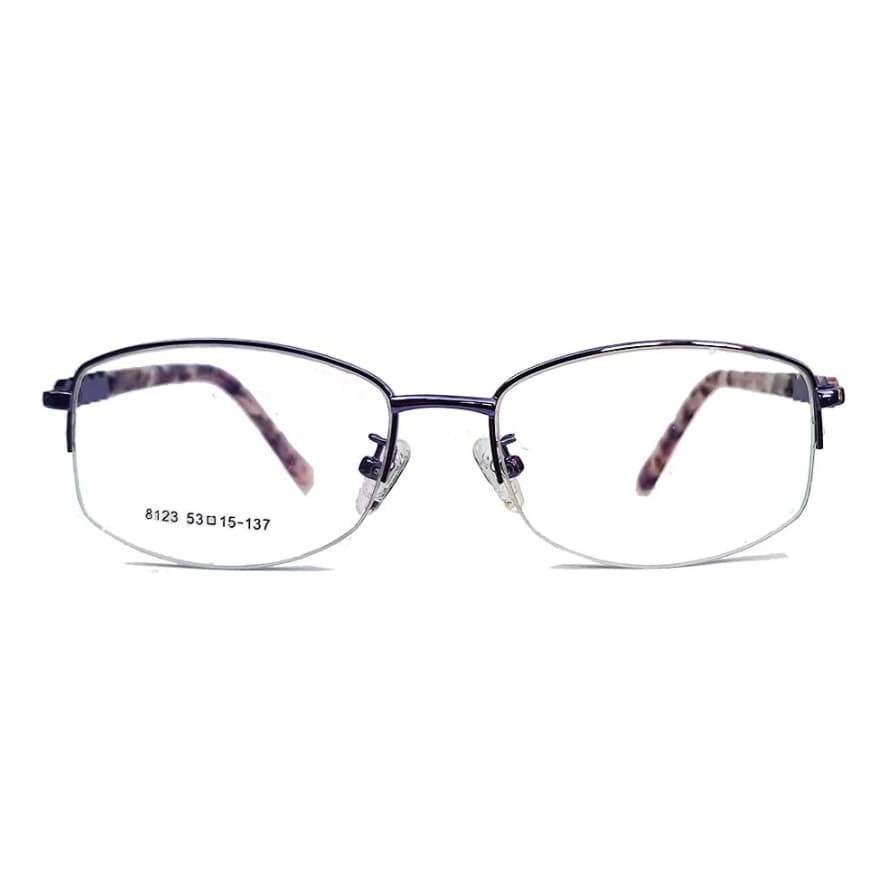 Armação de óculos feminino Meio Aro Nylon metal Confort Lente Incolor