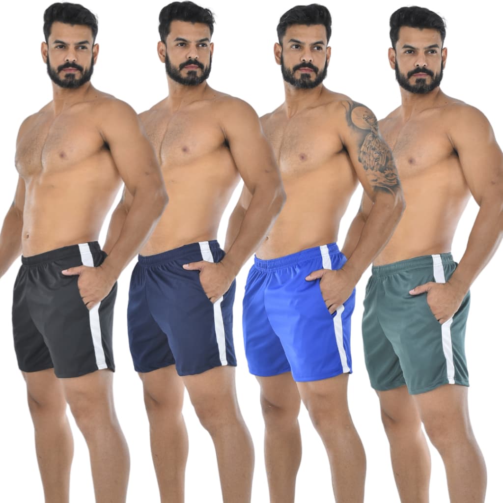 KIT 4 Bermuda masculina Fit Cores para atividade física e academia