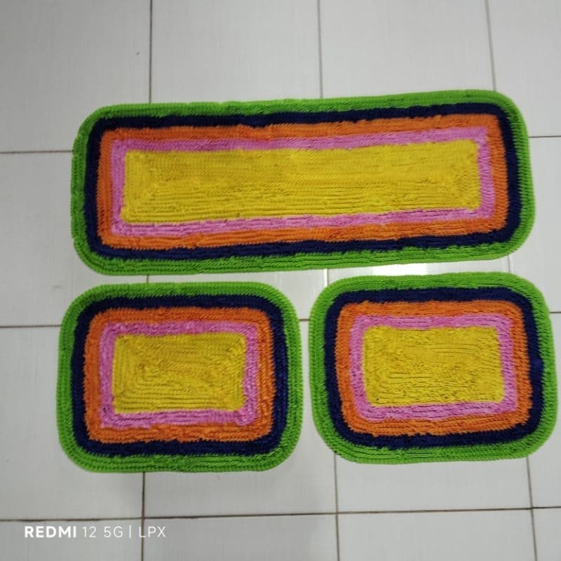 jogo de cozinha Colors 3 peças tapetes de frufru decorativo com antiderrapante