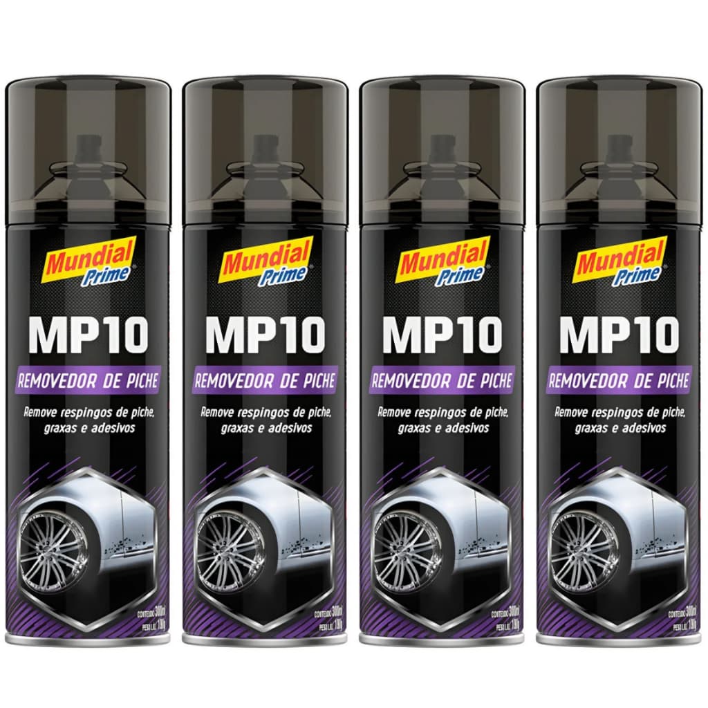 4 Removedor Piche Graxa Cola Spray 300ml Mundial Prime