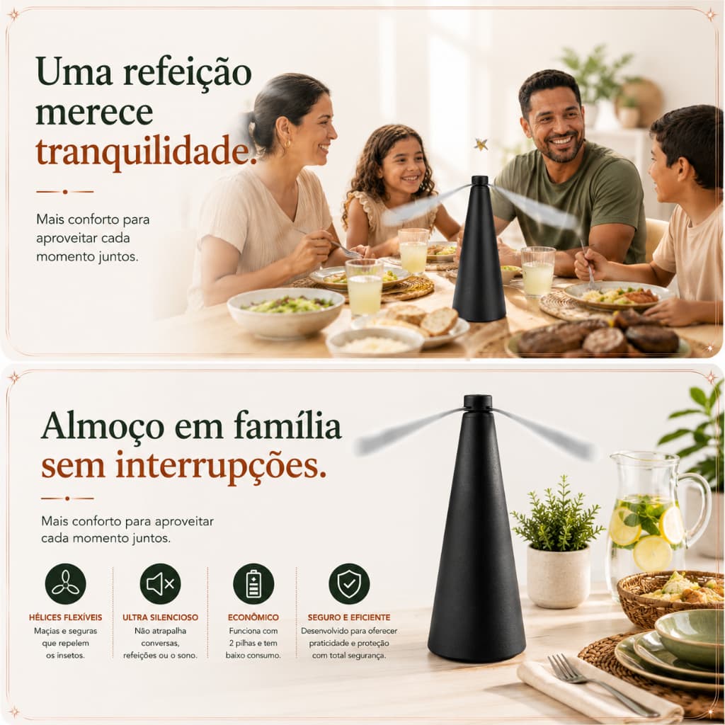 Ventilador Repelente De Insetos Para Mesa Churrasco
