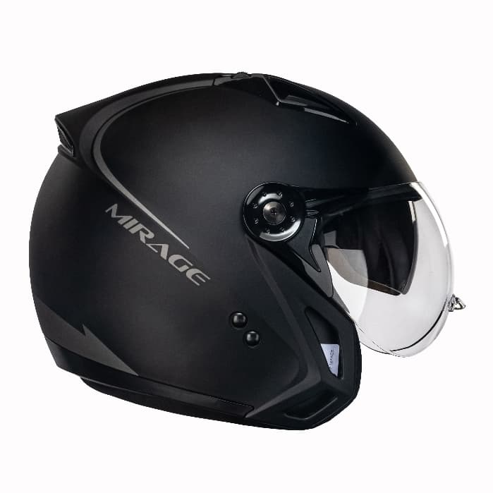 Capacete Escamoteável Moto Peels Mirage Preto Fosco Viseira Cristal e Óculos Solar Ampla Visão