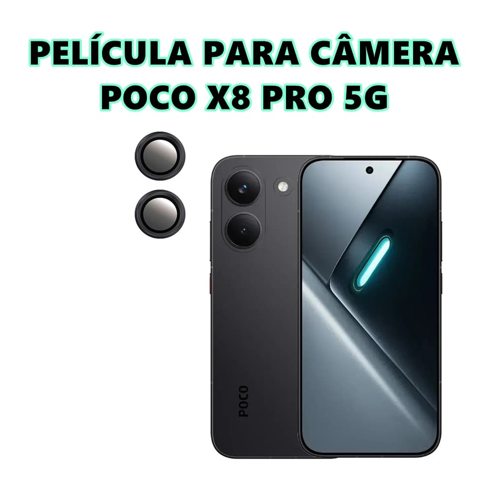 Película De Lente Poco X8 Pro 5G Vidro Temperado 3D Protetor De Câmera Pocophone X8 Pro 5G