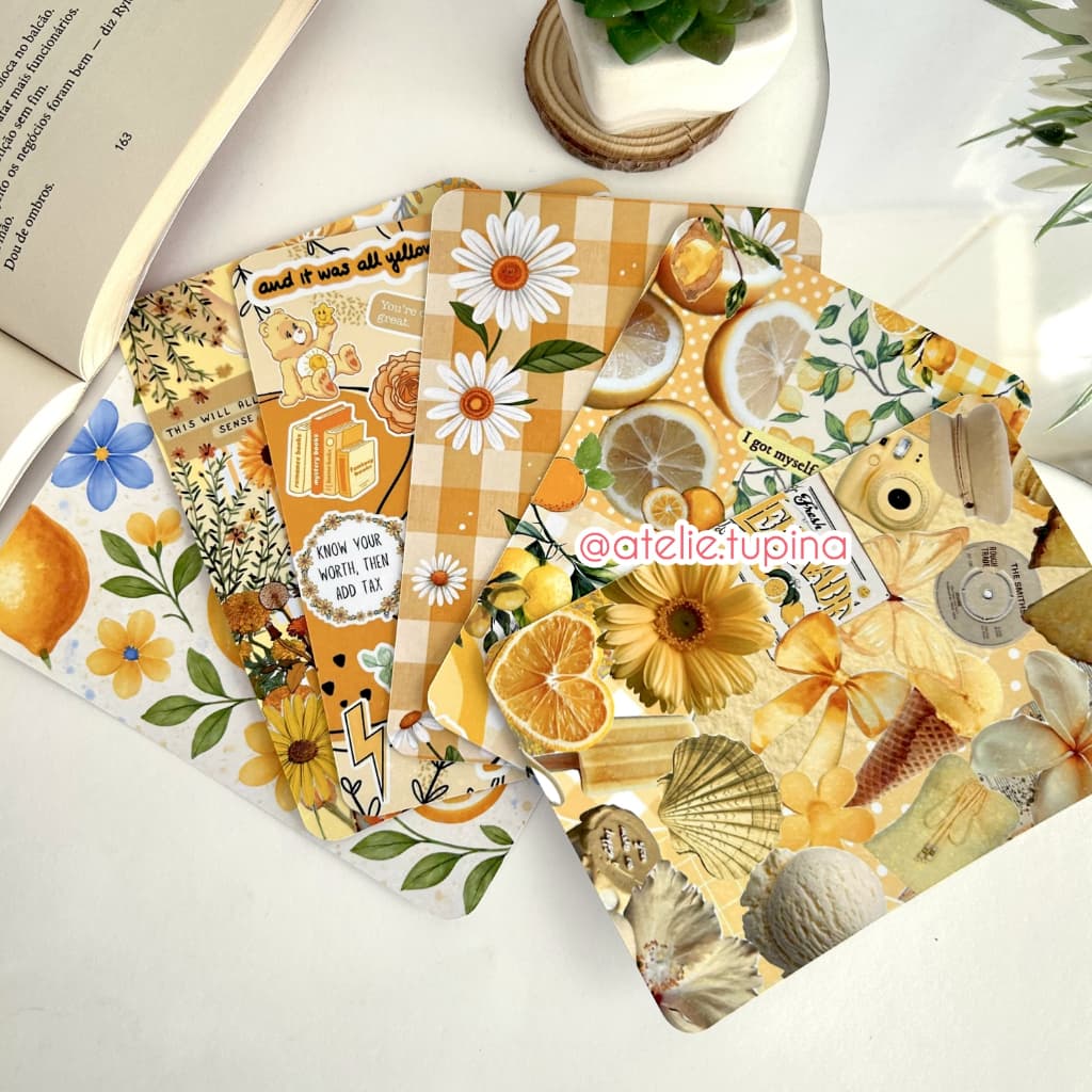 Kindle Insert AMARELOS | Card para capinha kindle | Efeito holográfico | Kindle Insert