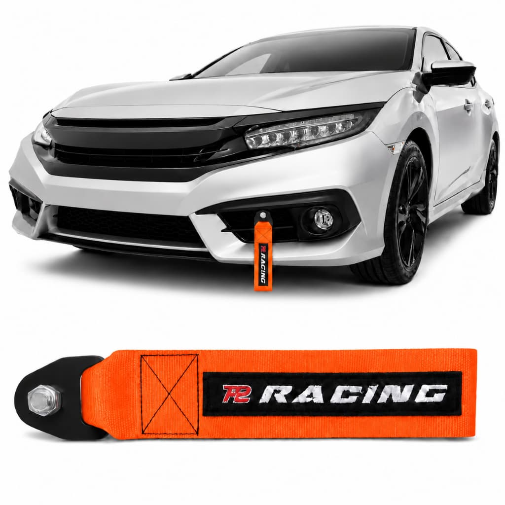 Tow Strap Hook Cinta de Reboque  com Engate Parafusado - Laranja
