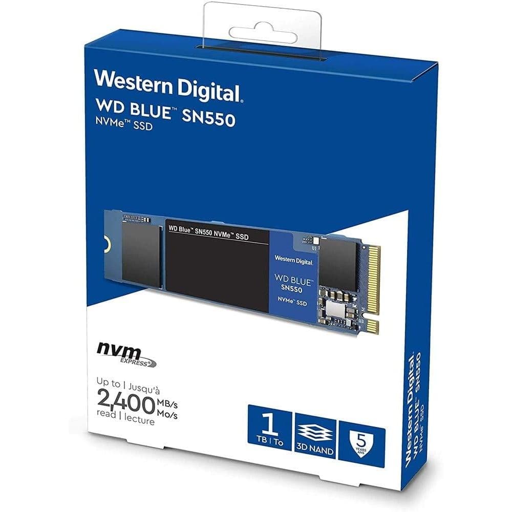 SSD 1TB WD BLUE SN550 M.2 2280 PCIe Gen3 x4 NVMe 1.3 - Modelo WDS100T2B0C