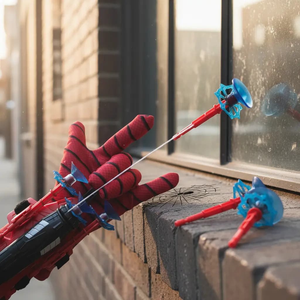 Luva Lanca Teia Brinquedo Infantil Homem Aranha Dardos C/ Ventosa