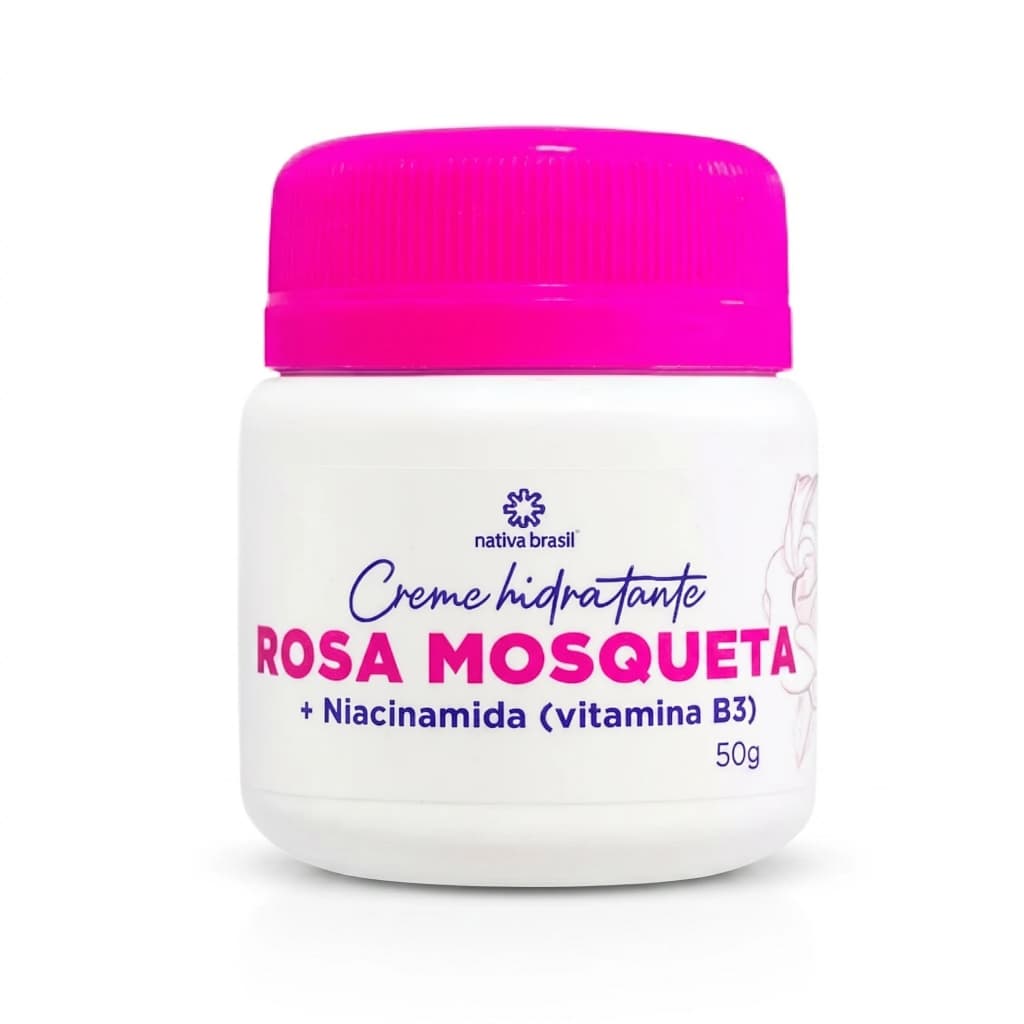 Creme Hidratante Rosa Mosqueta Niacinamida Nativa Brasil 50g Clareador Facial Manchas Pele Radiante