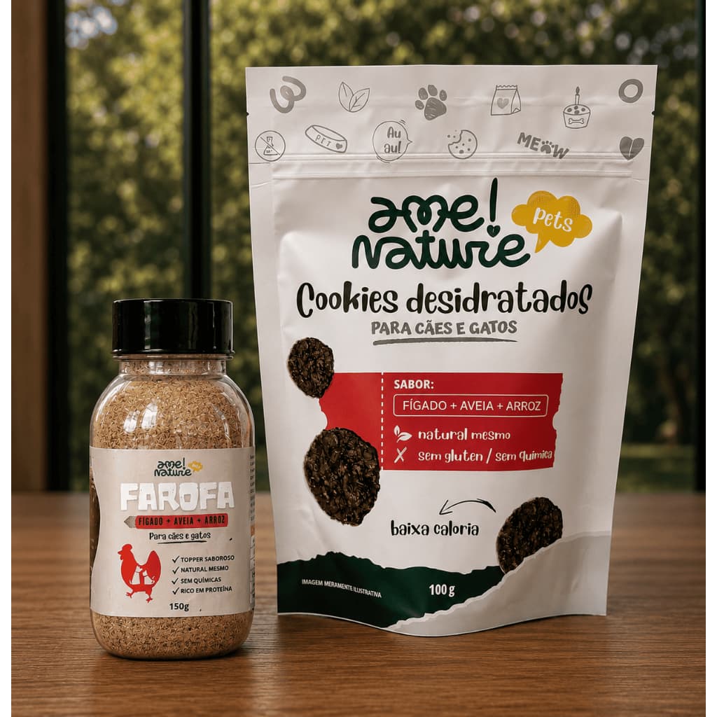 Saborizante para Cachorro e Gato 150g + Petisco Natural de Fígado 100g | Estimula o Apetite | Sem Conservantes