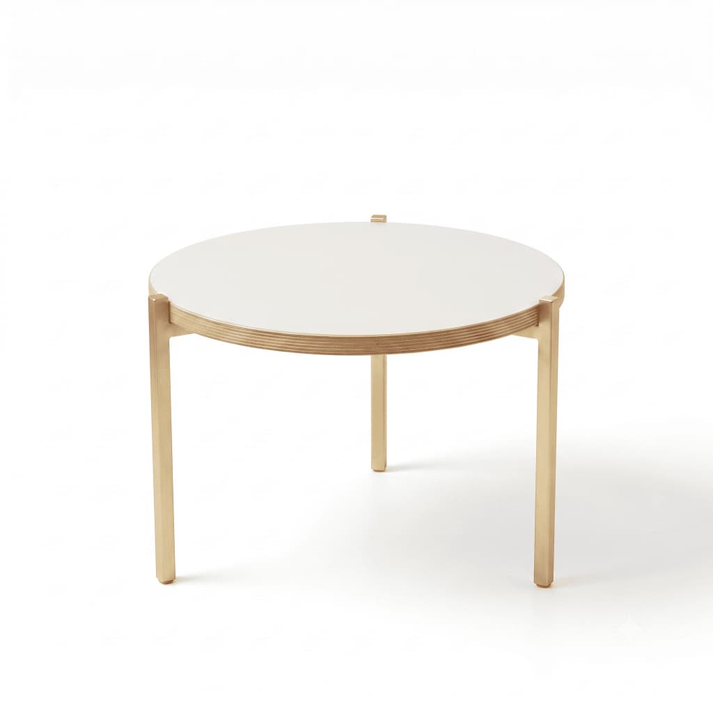 Mesa De Centro Aço Moderna Sala De Estar Branca