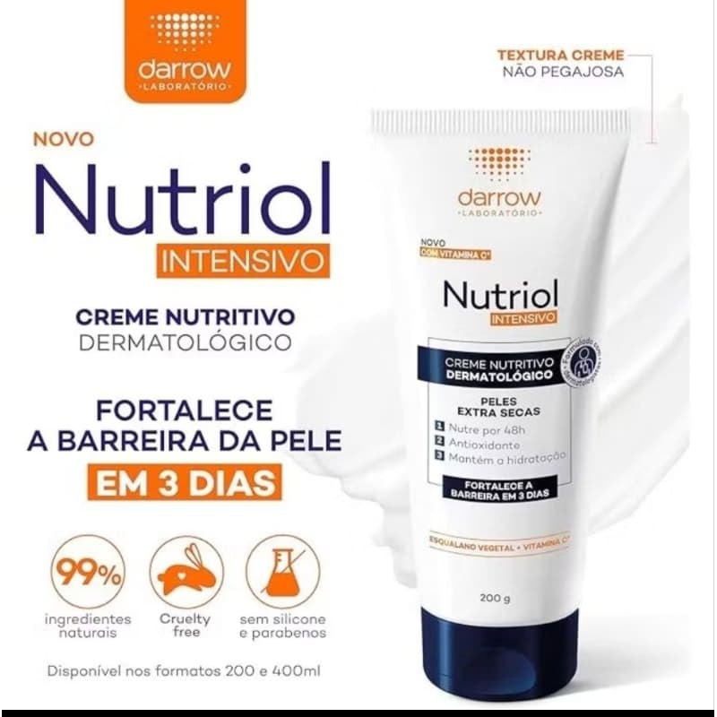 Nutriol Intensivo com vitamina C para peles extra secas 200g ,Sem perfume (Val:09/2027)
