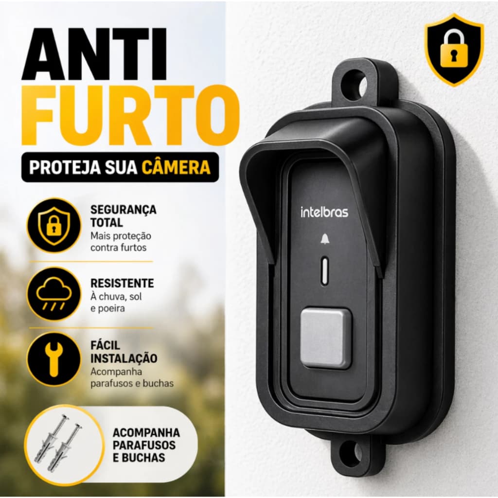Suporte Protetor Anti Furto Vandalismo Respingos Proteção Para Campainha Intelbras Cib101