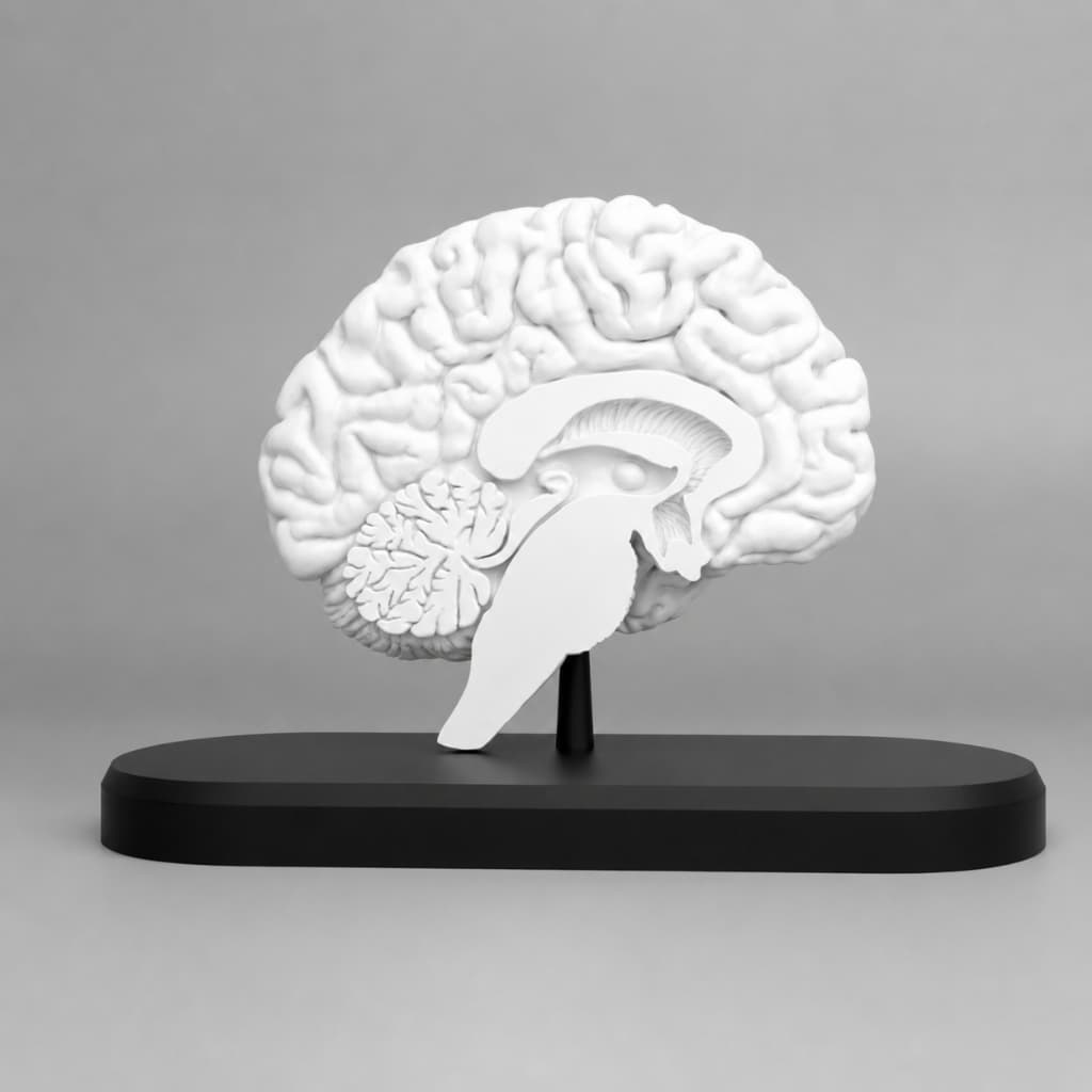Cerebro Corte Sagital Modelo Anatomico com Base