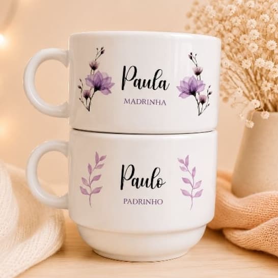 KIT 2 Xícaras Personalizadas Minimalista Casamento Pai e Mãe dos noivos, Padrinhos,Madrinhas