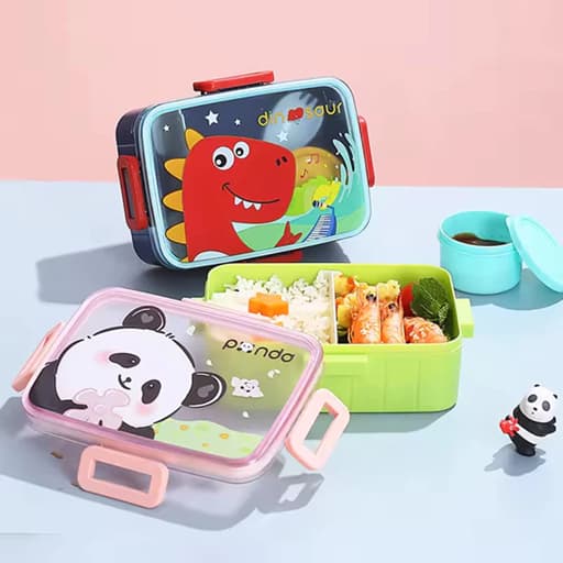 Kit Lancheira Infantil 600ml com Molheira e Talher – Pote Marmita para Escolinha