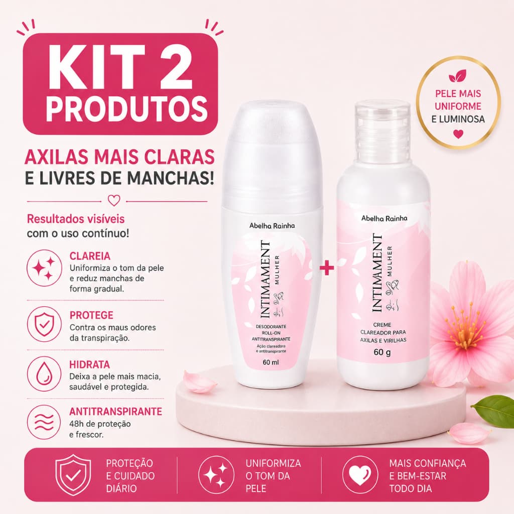 Kit Desodorante + Clareador Axilas E Virilha - Abelha Rainha