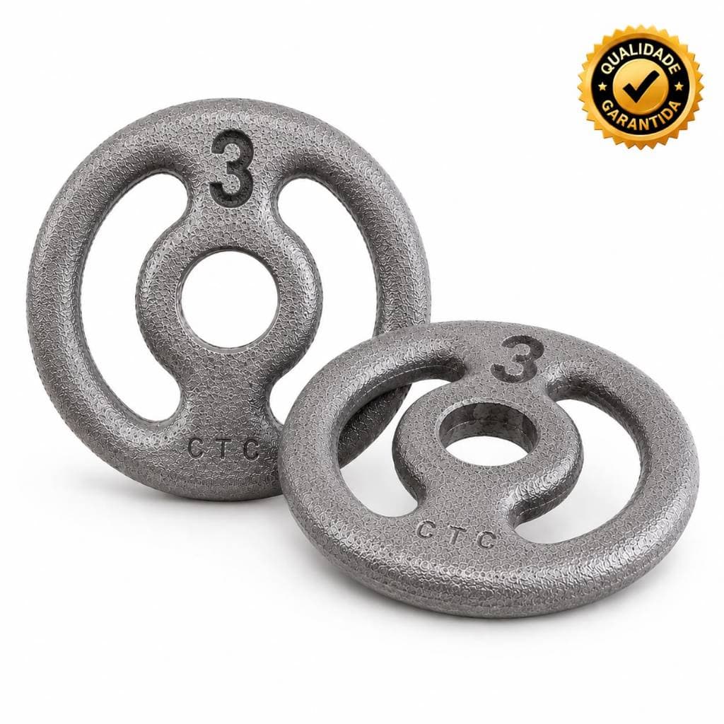Anilha 3kg Cru Sem Pintura Academia Musculação Crossfit Funcional Promoção Calistenia Fisioterapia Exercicios