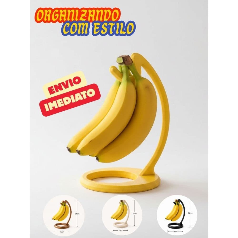 Suporte mesa para Banana Fruteira com Gancho Organizador de Cozinha Design Moderno
