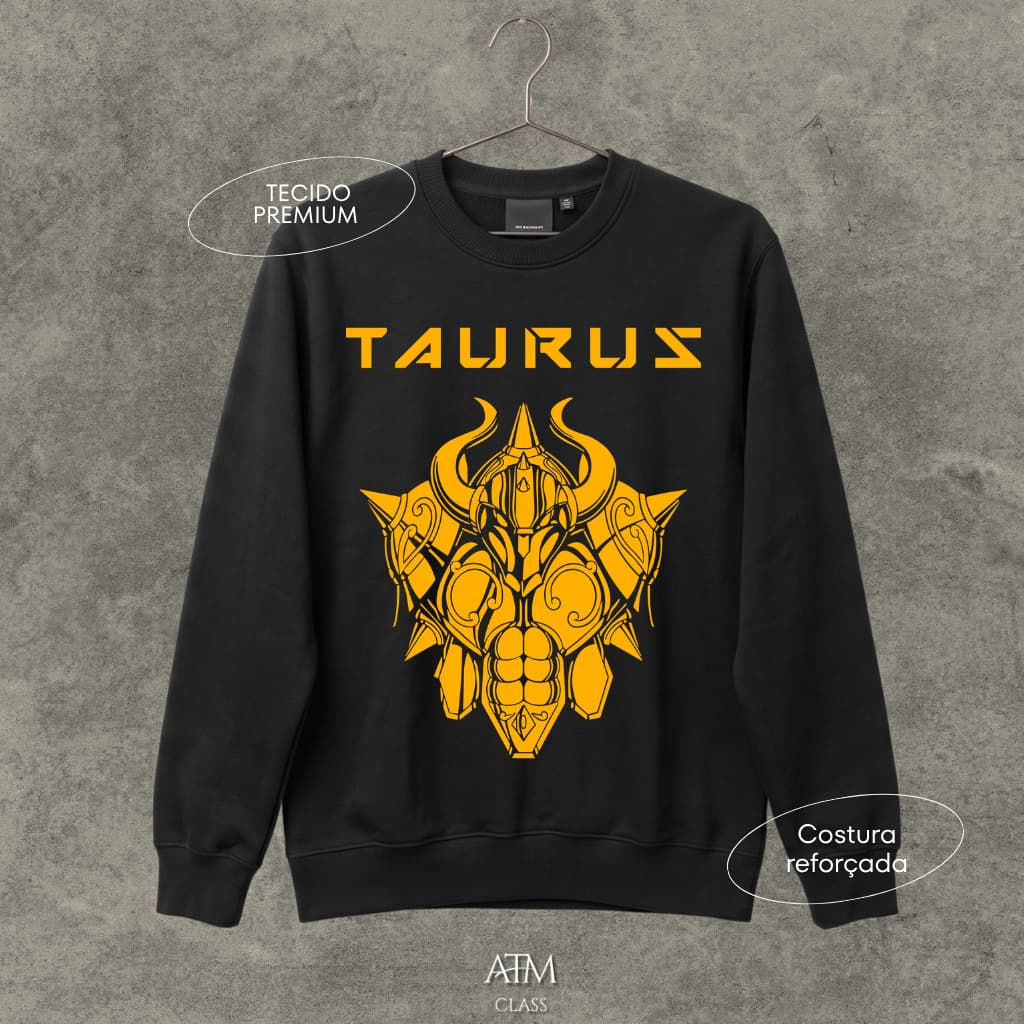 Moletom Casual Armadura de TOURO Os Cavaleiros do Zodíaco tecido premium envio Rapido